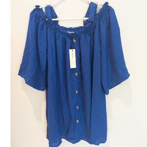 Speed Limit cobalt blue blouse‎ with straps size 3XL NWT